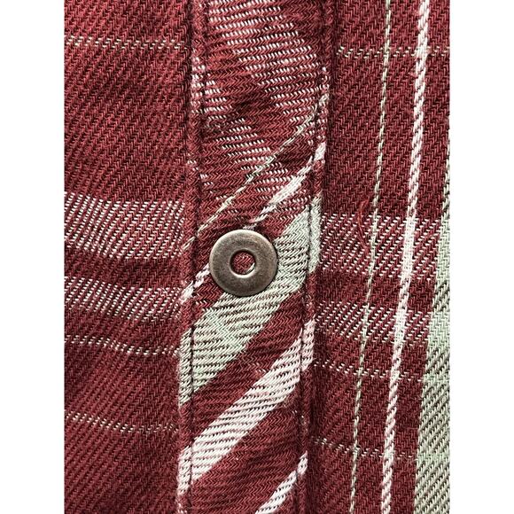 Columbia Omni Wick Shirt Flannel Mens Size Small Burgundy Button Up Plaid Pocket - Picture 6 of 8